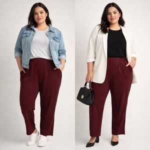 Acting Pro Women's Burgundy Cropped Pants